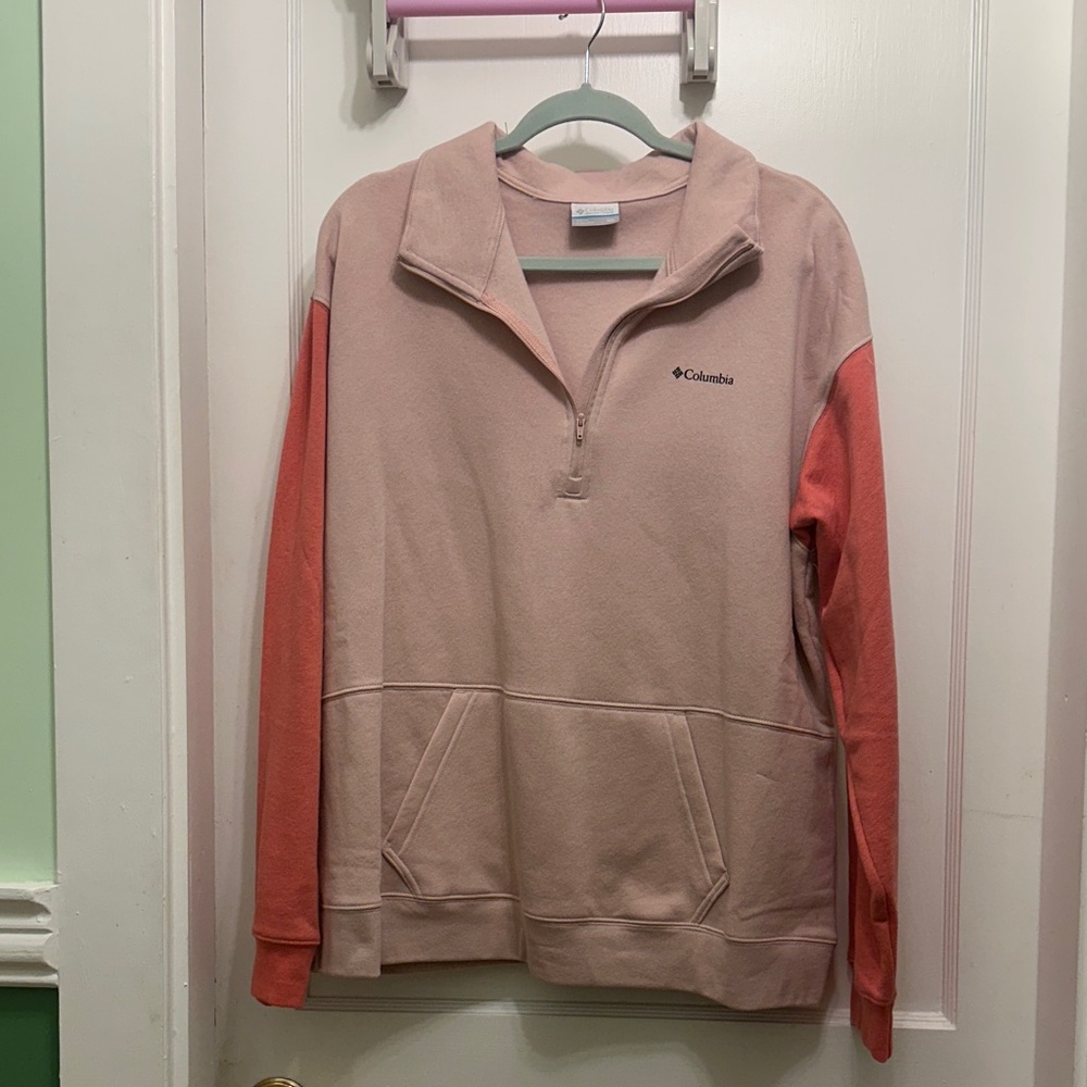 Columbia Blush and Coral Quarter-Zip Pullover